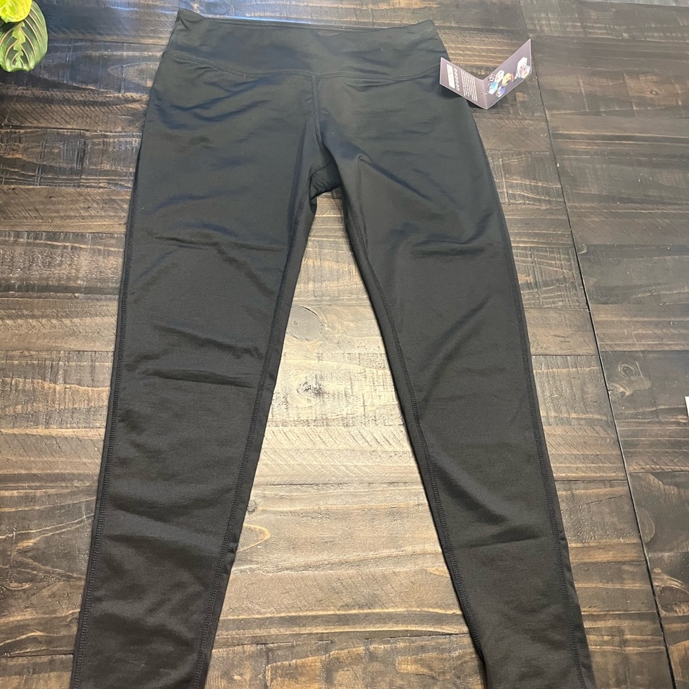 BaLeaf fleece lined black leggings size L